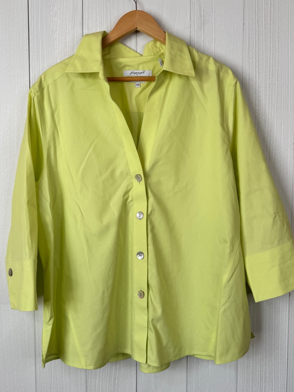 Foxcroft Lime Green Button-Down Shirt